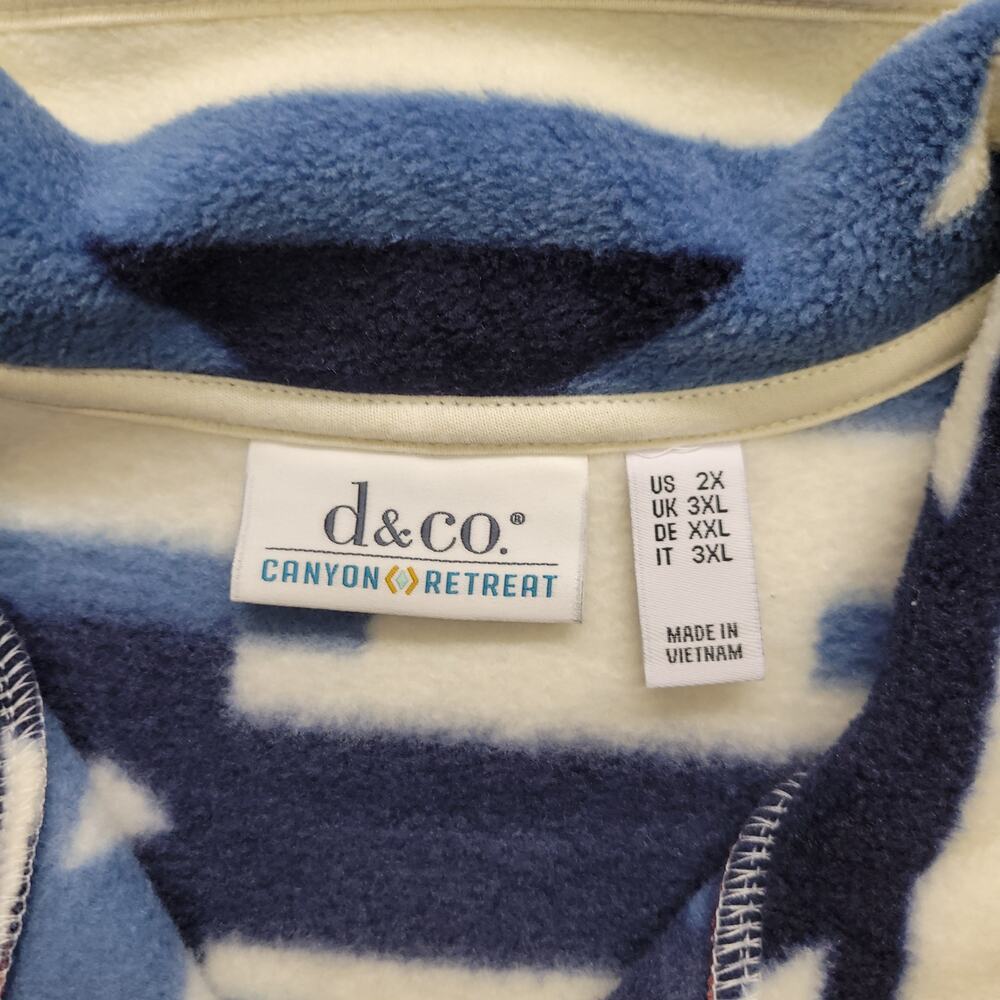 d&co Canyon Retreat Womens 2X Aztec Southwestern Fleece Snap Front Jacket - Picture 4 of 6